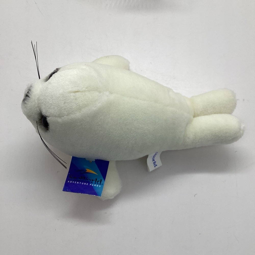 Sea World Stuffed Animal Plush White Seal Pup Tags 8 3/4" New Old Stock - Picture 5 of 6
